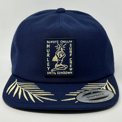 Hurley Surf Crew Hat Baseball Cap Always Chillin Surfer Surfing Snapback Blue