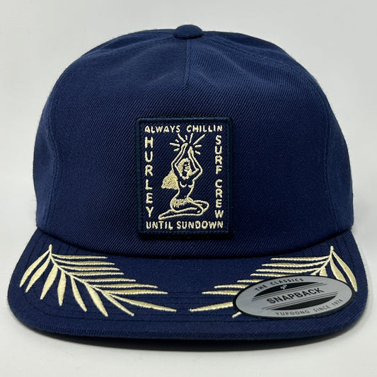 Hurley Surf Crew Hat Baseball Cap Always Chillin Surfer Surfing Snapback Blue