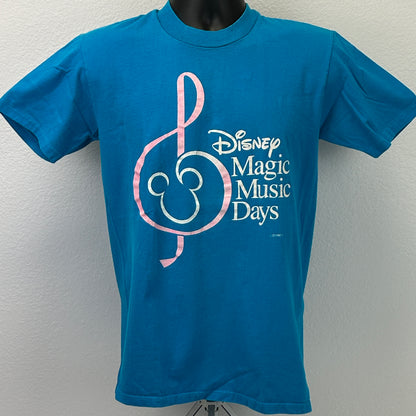 Camiseta vintage Disney Magic Music Days, años 90, pequeña, fabricada en EE. UU., para hombre, color azul