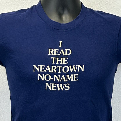 Camiseta vintage Neartown No Name News, talla extra pequeña, años 70, para hombre, color azul