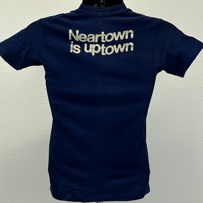 Camiseta vintage Neartown No Name News, talla extra pequeña, años 70, para hombre, color azul