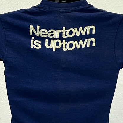 Camiseta vintage Neartown No Name News, talla extra pequeña, años 70, para hombre, color azul