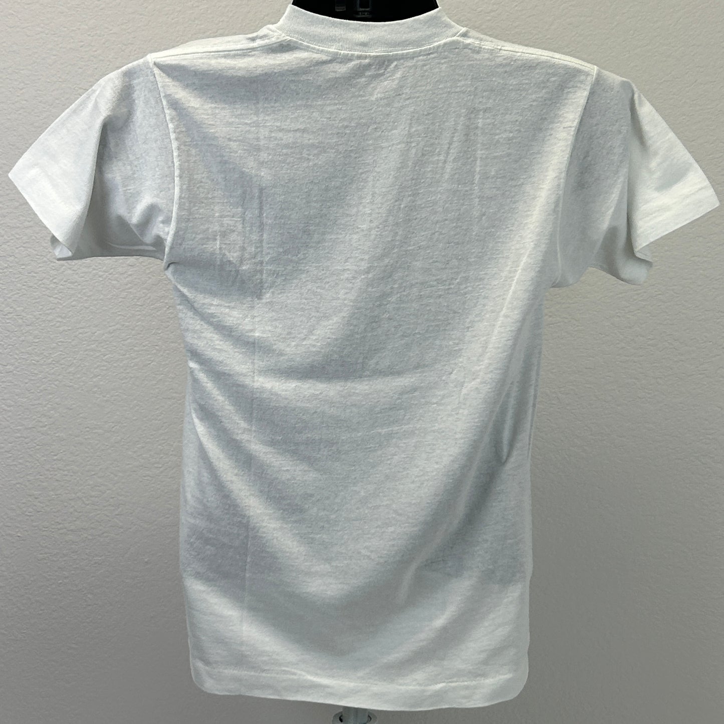 Camiseta vintage NADY Systems con amplificador de bajo y micrófono, años 80, para hombre, color blanco