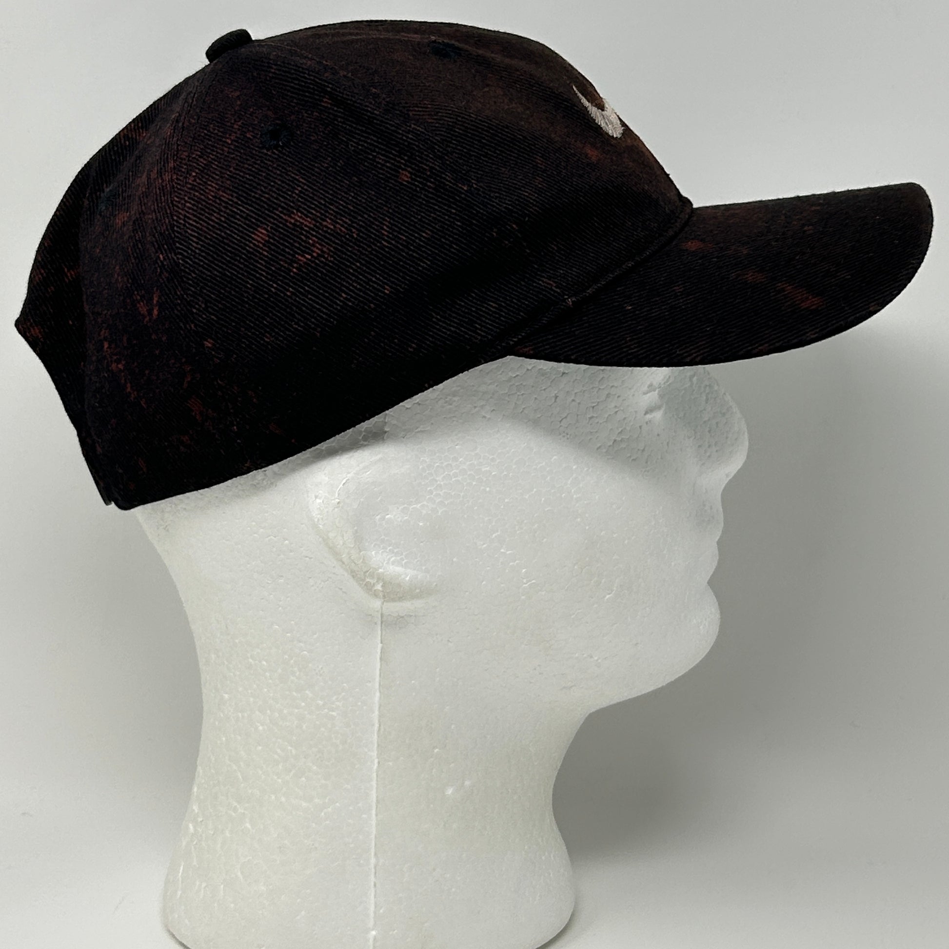 Vintage 90s Distressed Nike Center Swoosh Hat Cap Logo Snapback 6 Panel Black - Neon Vintage