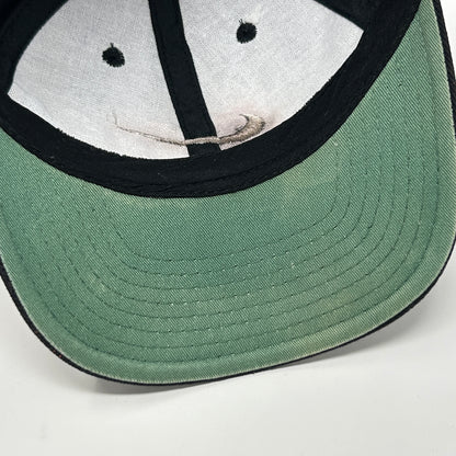 Vintage 90s Distressed Nike Center Swoosh Hat Cap Logo Snapback 6 Panel Black - Neon Vintage