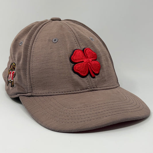 Maryland Terrapins Black Clover Hat Baseball Cap Flex Fitted XXL 2XL Beige Terps - Neon Vintage