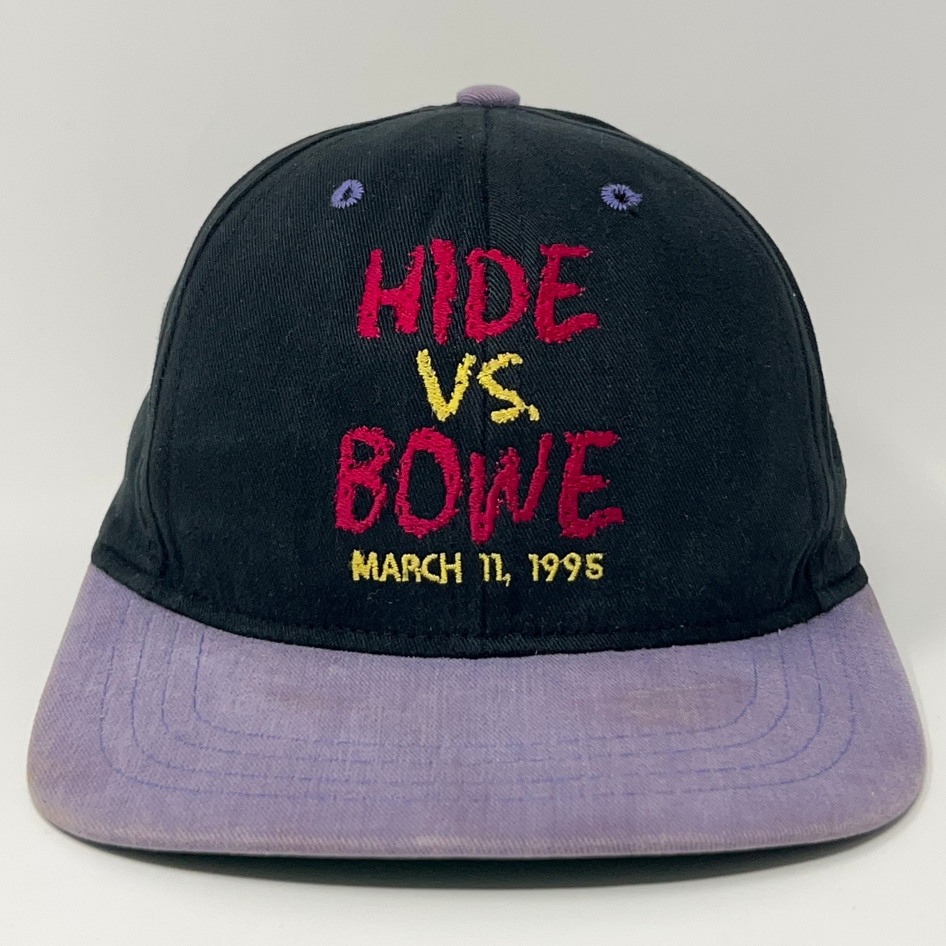 Vintage 90s Riddick Bowe vs Herbie Hide Hat Baseball Cap 1995 Las Vegas Snapback - Neon Vintage