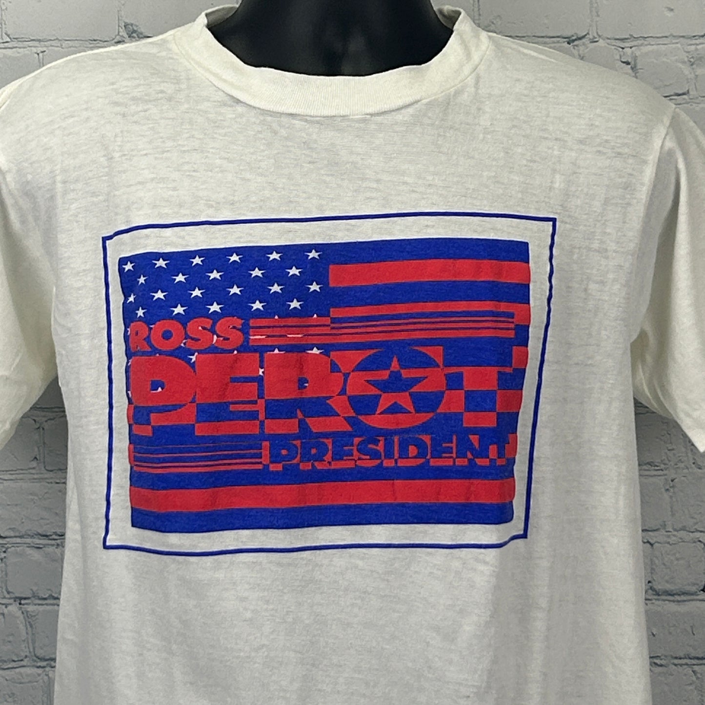 Vintage 90s Ross Perot For President T Shirt Politics Election White L Large - Neon Vintage