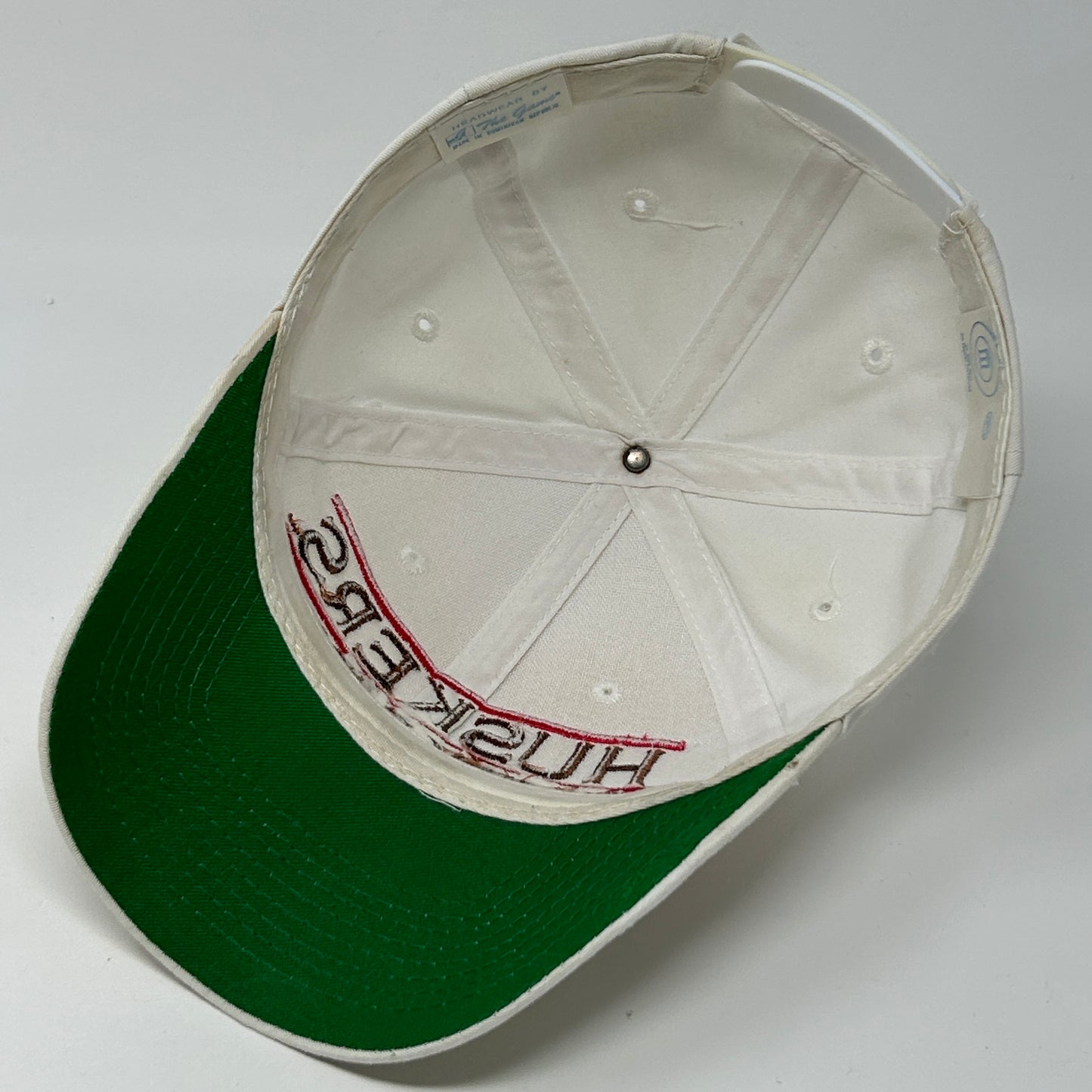Vintage 90s Nebraska Cornhuskers Hat Cap UNL 3 Bar Line The Game Snapback White