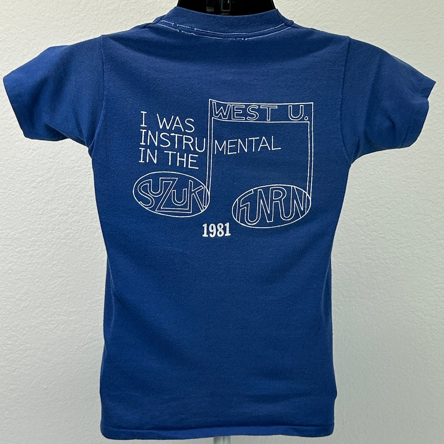 复古 West U Suzuki Fun Run T 恤 男式 X-Small West University 休斯顿 蓝色