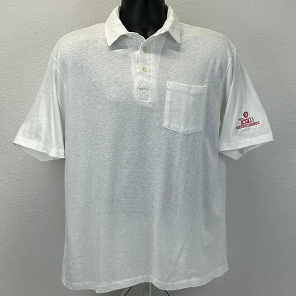 Vintage 90s Texaco Polo Shirt Additive Company Gas Oil White Mens XL X-Large