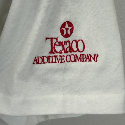 Vintage 90s Texaco Polo Shirt Additive Company Gas Oil White Mens XL X-Large