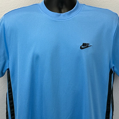 Camiseta Nike vintage de malla para hombre, camiseta de fútbol, ​​baloncesto, logo Y2K azul