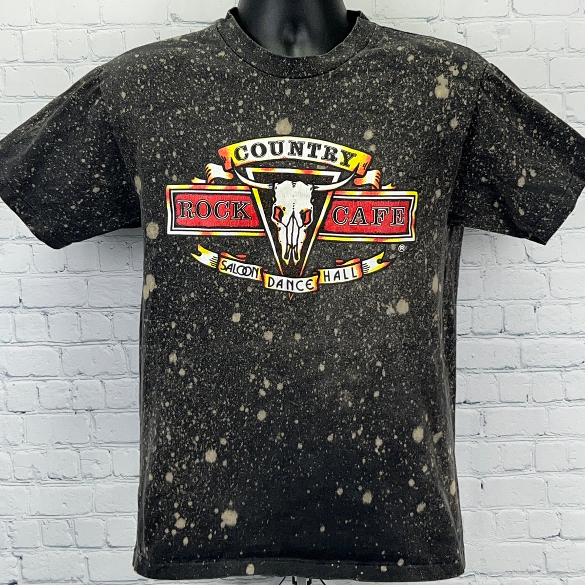 Vintage 90s Country Rock Cafe Bull Skull Western T Shirt Single Stitch Black M