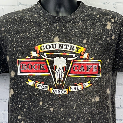 Vintage 90s Country Rock Cafe Bull Skull Western T Shirt Single Stitch Black M