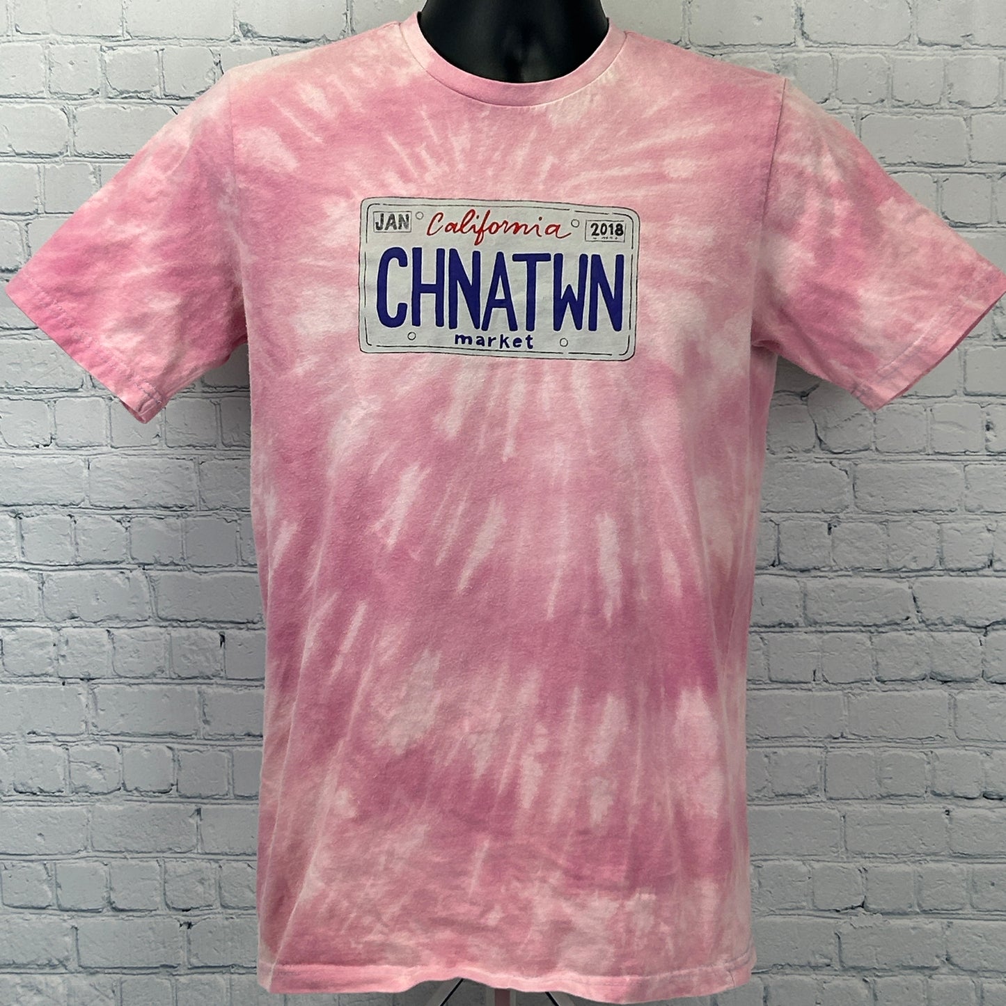 Chinatown Market Studios T Shirt California License Plate Streetwear Pink Small