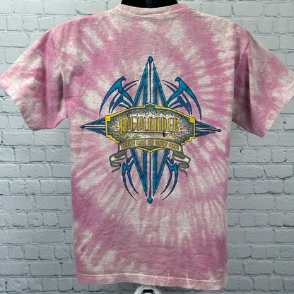 Vintage 90s Highlander T Shirt TV Television Show Movie Film Tee Pink M Medium