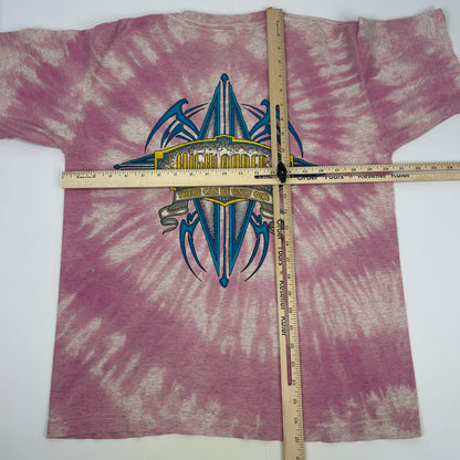 Vintage 90s Highlander T Shirt TV Television Show Movie Film Tee Pink M Medium