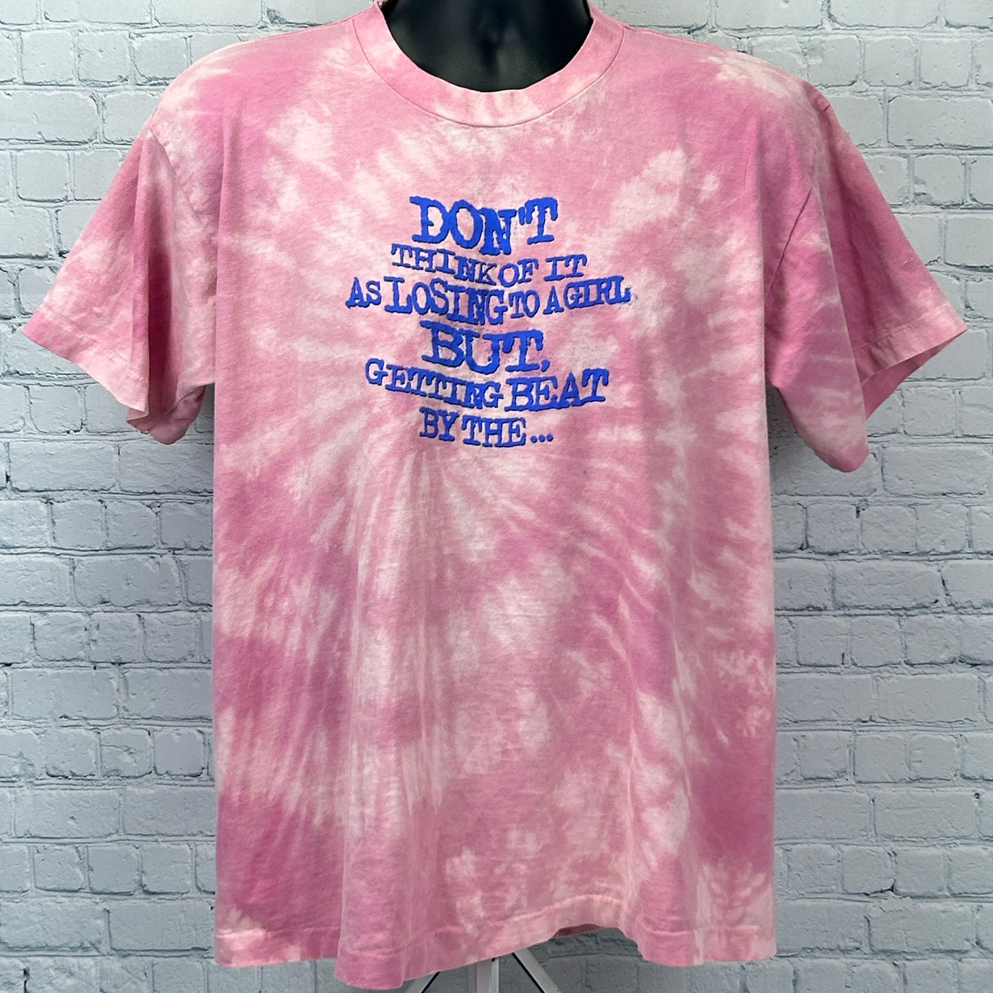 Vintage 90s Girls Kick Butt Softball T Shirt Baseball USA Pink Unisex L Large