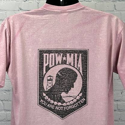 Vintage 90s US Army POW-MIA T Shirt Military United States Pink Mens L Large