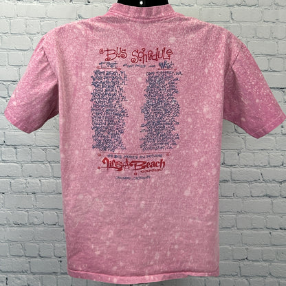 Vintage 90s MTV Rock the Vote Surf and Soul T Shirt Surfrider Pink Mens L Large