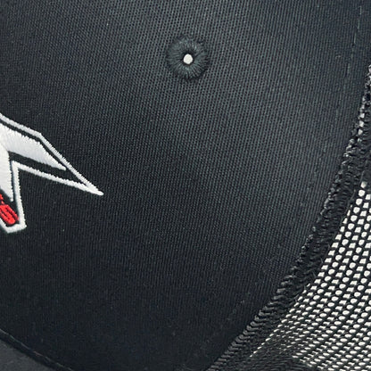Gorra de béisbol tipo camionero de MDK Motorsports, de malla negra, con 6 paneles y cierre a presión