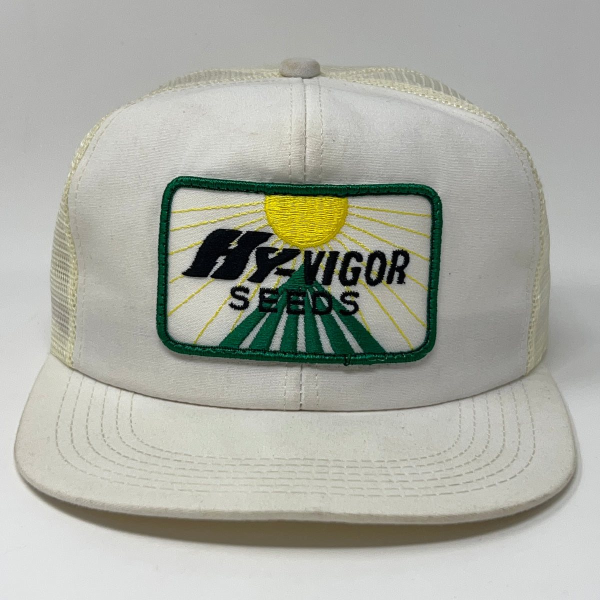 Vintage Hy-Vigor Seeds Trucker Hat Baseball Cap White Farmer Snapback K-Products