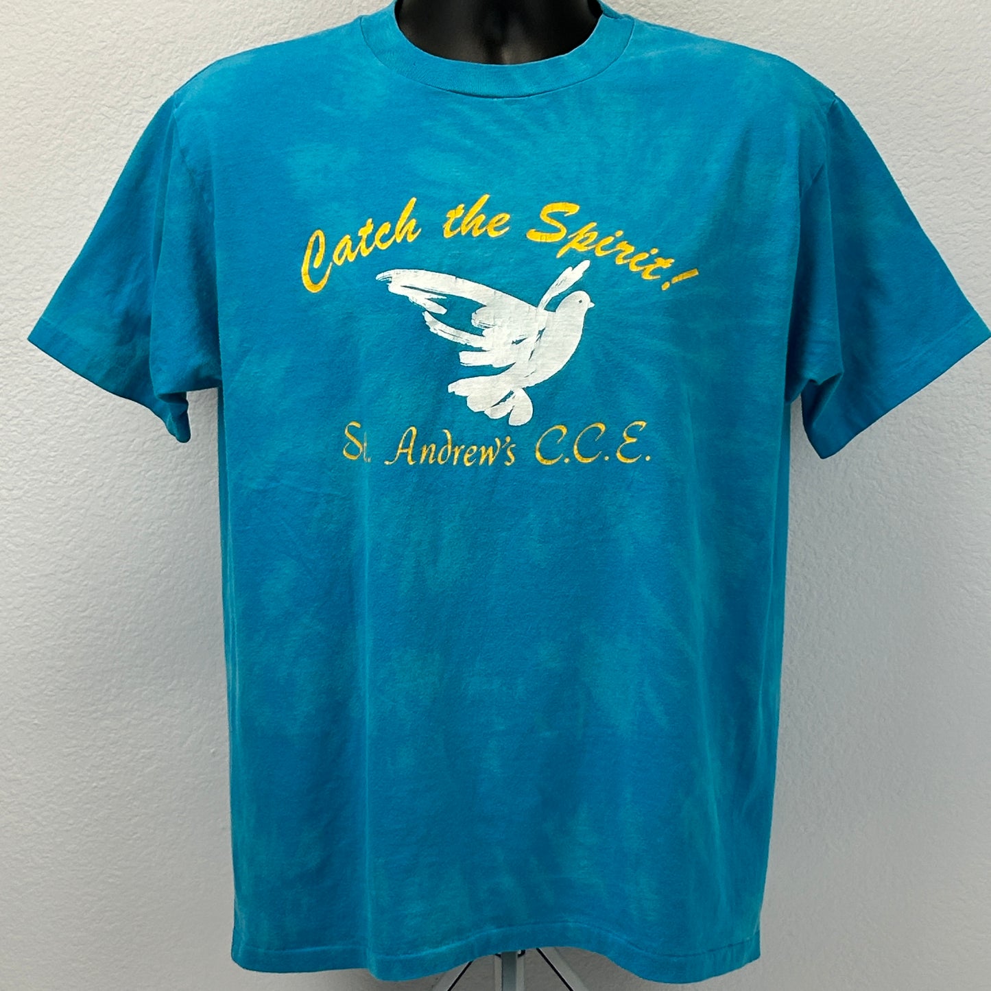 复古圣安德鲁斯教堂 CCE T 恤男式大号天主教路德教会蓝色