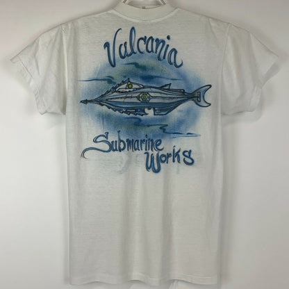 Vintage Captain Nemo Submarine T Shirt Mens Small Vulcania Disneyland USA White