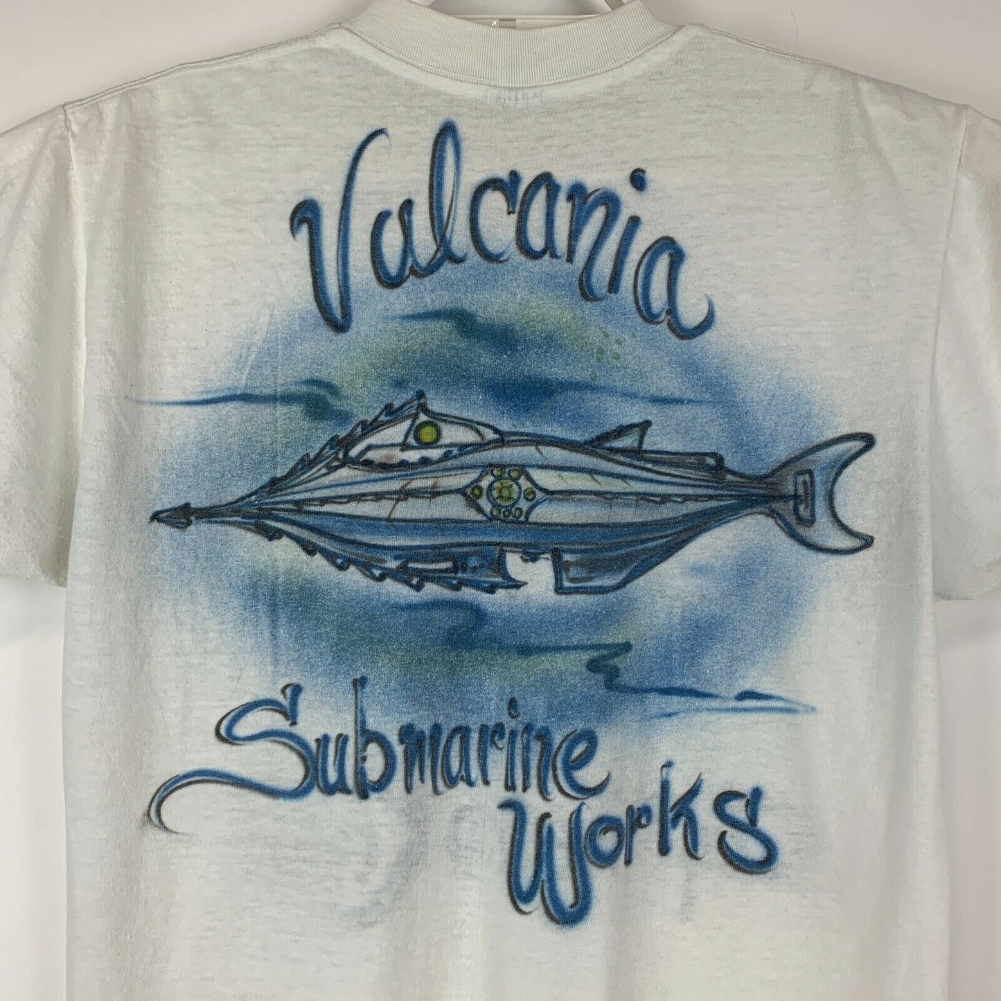 Vintage Captain Nemo Submarine T Shirt Mens Small Vulcania Disneyland USA White