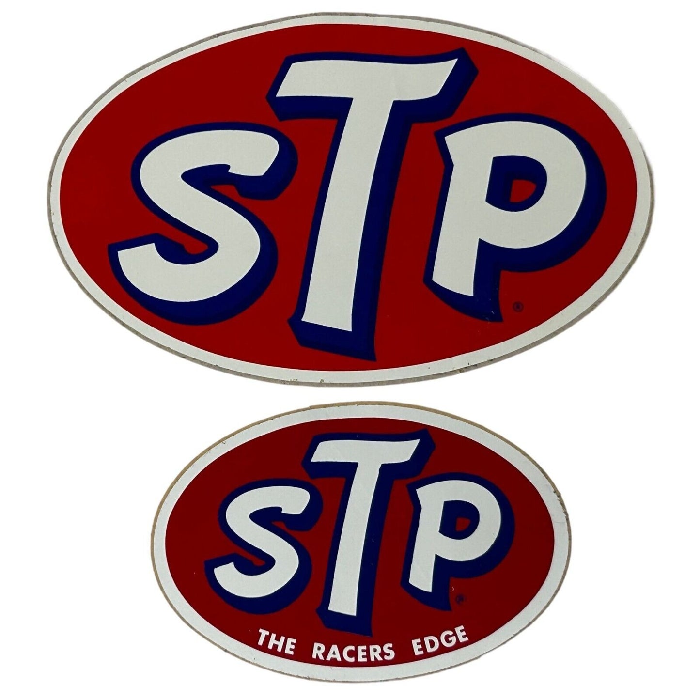 Vintage Lot of 2 STP Oil Stickers 60s 70s Auto Racing Motorsports Indy 500 6"