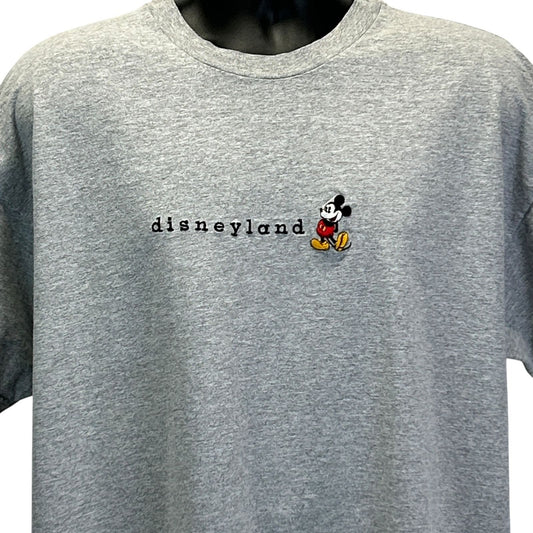 Vintage Disneyland Mickey Mouse T Shirt Mens XXL Embroidered Made In USA Gray