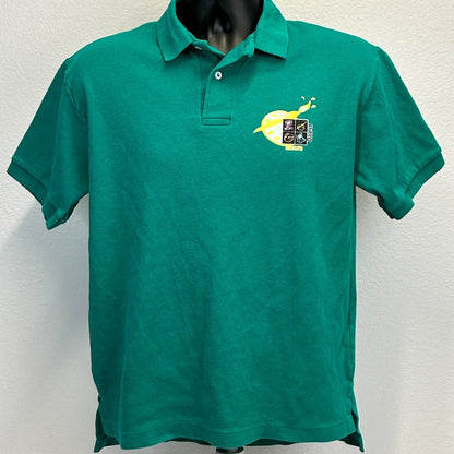 Vintage Micro Quest Polo Shirt Mens Medium Painting Art Computer Software Green