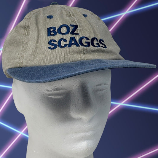 Vintage Boz Scaggs Dad Hat Baseball Cap 90s Blues Jazz Rock Strapback Beige