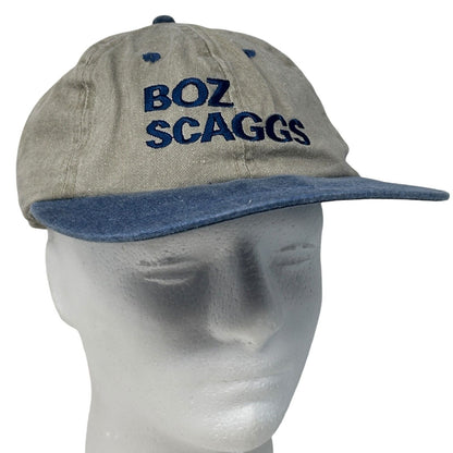 Vintage Boz Scaggs Dad Hat Baseball Cap 90s Blues Jazz Rock Strapback Beige