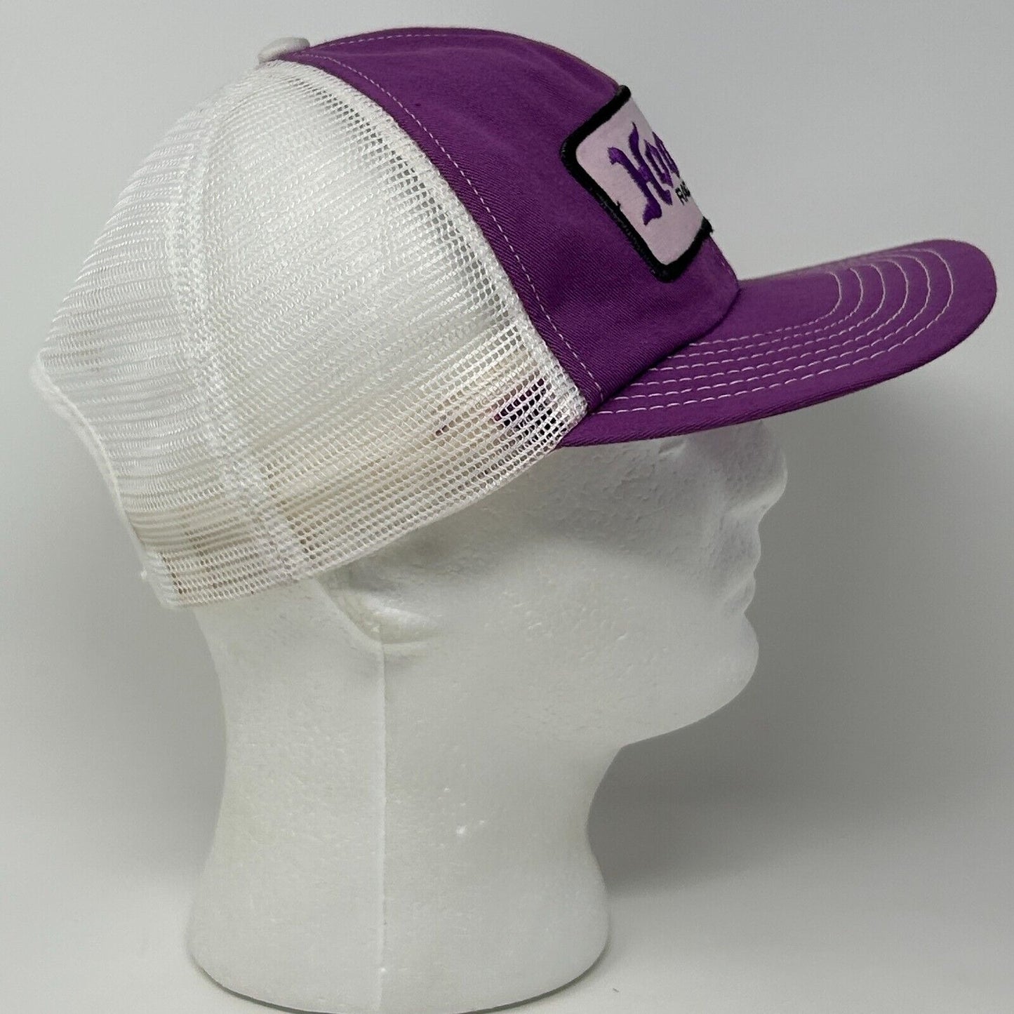 Vintage Hoosier Racing Tire Trucker Hat Baseball Cap Drag Racing USA Made Purple