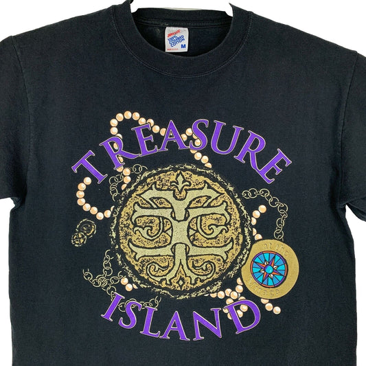 Vintage Treasure Island Las Vegas T Shirt Mens Medium Mirage Casino 90s Black