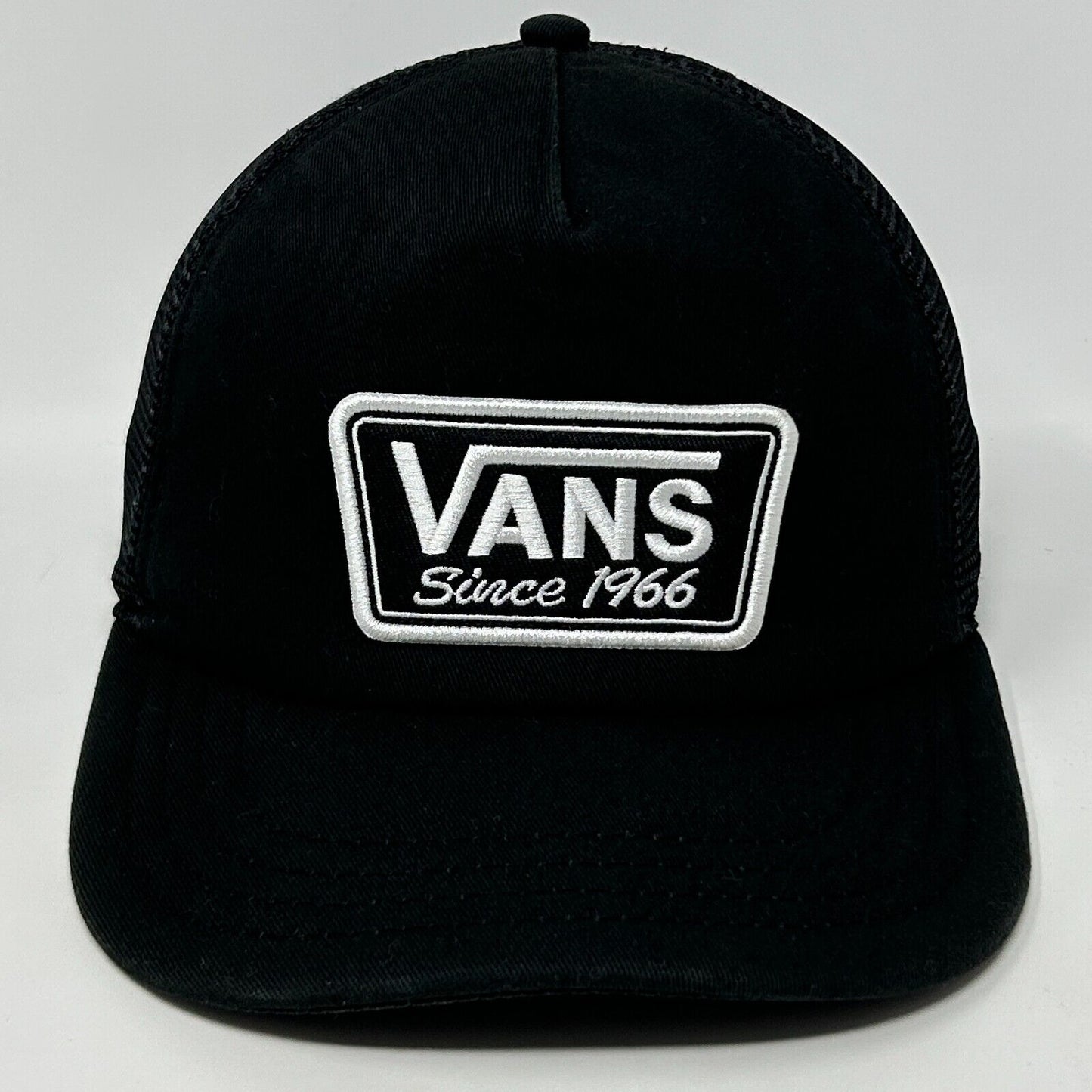 Vans Patch Trucker Hat Baseball Cap Skater Skating Skateboarding Snapback Black