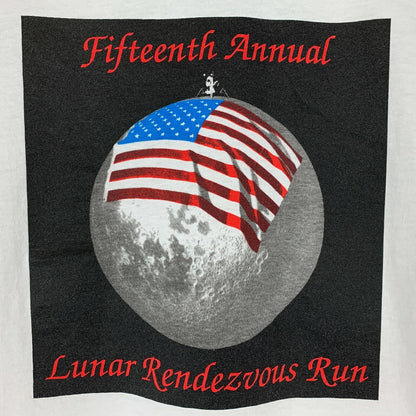 Vintage Lunar Rendezvous Run T Shirt Mens Large Apollo 11 Festival Loral White