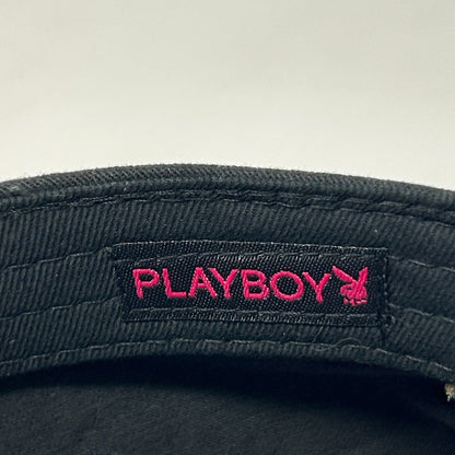 Playboy Bunny Logo Military Cadet Hat Baseball Cap Rhinestones Kepi Army Womens Black