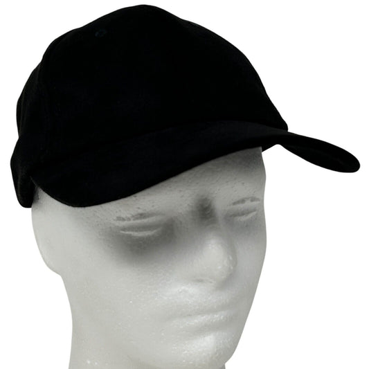 Faux Suede Blank Baseball Hat Cap Solid Six Panel Strapback Black