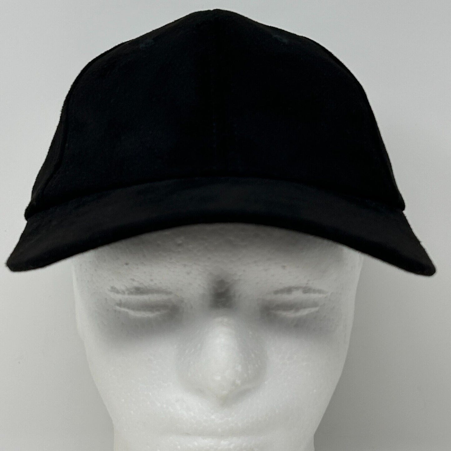 Faux Suede Blank Baseball Hat Cap Solid Six Panel Strapback Black