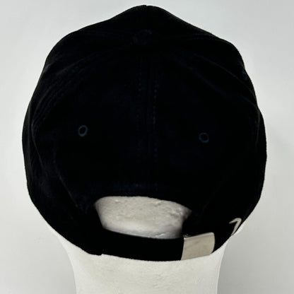 Faux Suede Blank Baseball Hat Cap Solid Six Panel Strapback Black