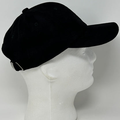 Faux Suede Blank Baseball Hat Cap Solid Six Panel Strapback Black