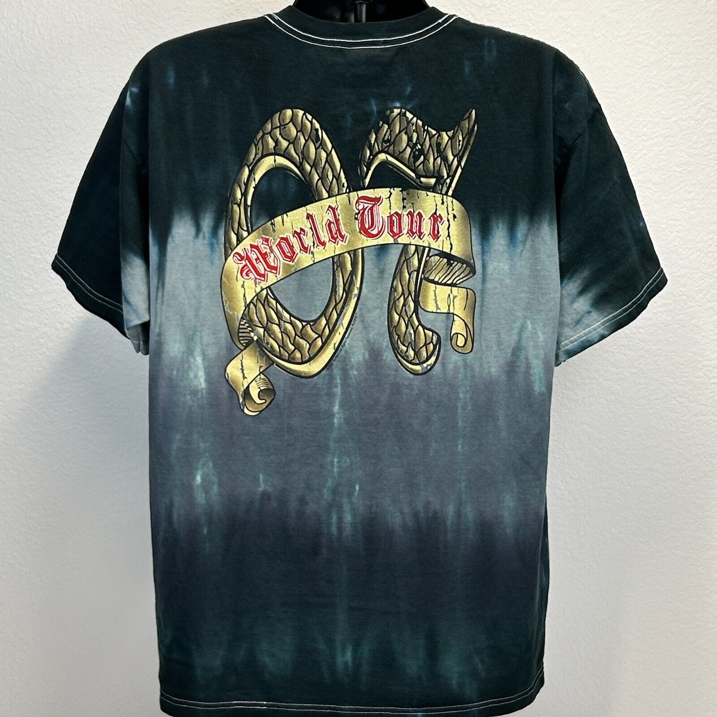 Rush Snakes & Arrows 2007 Tour T Shirt Mens X-Large Liquid Blue Tie Dye Black