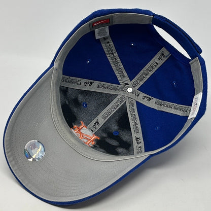 New York Mets Baseball Hat Cap Nike Team Swoosh MLB Wool Blend Strapback Blue