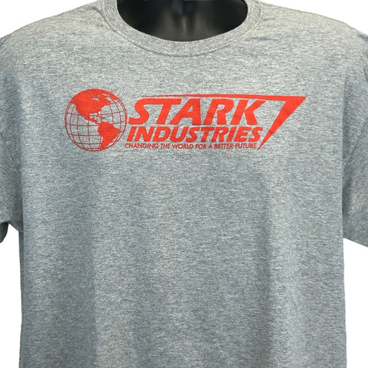 Stark Industries Iron Man T Shirt Mens Large Marvel Universe MCU Comic Book Gray