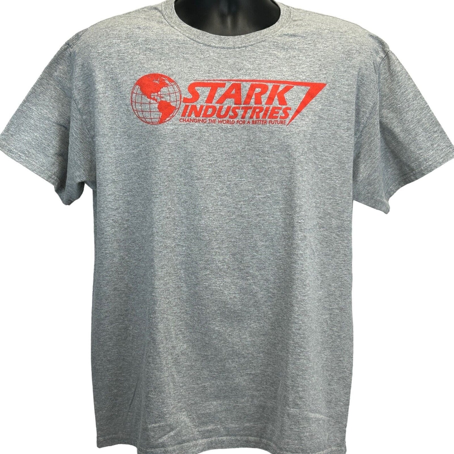 Stark Industries Iron Man T Shirt Mens Large Marvel Universe MCU Comic Book Gray