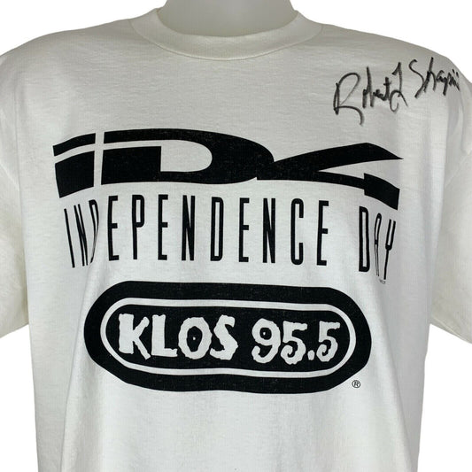 Vintage ID4 Independence Day T Shirt Mens X-Large Robert Shapiro Signed White