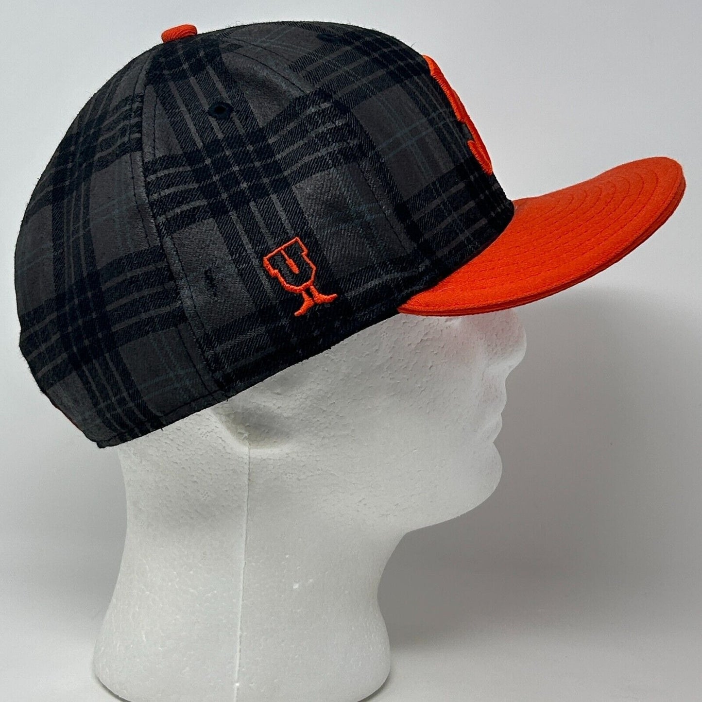 Undefeated x New Era Baseball Hat Cap Fitted 7 5/8 Gray Plaid 59Fifty 5s UNDFTD